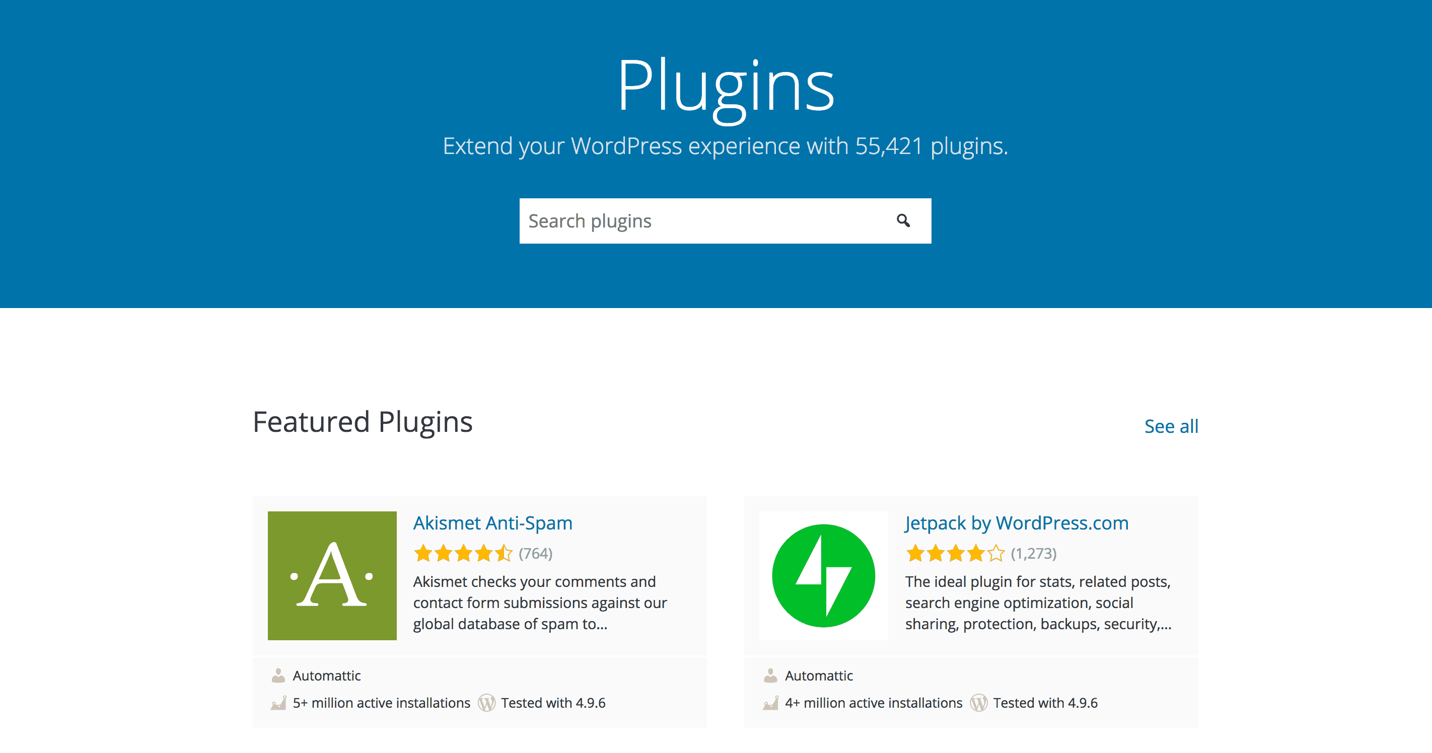 The WordPress.org plugins directory.