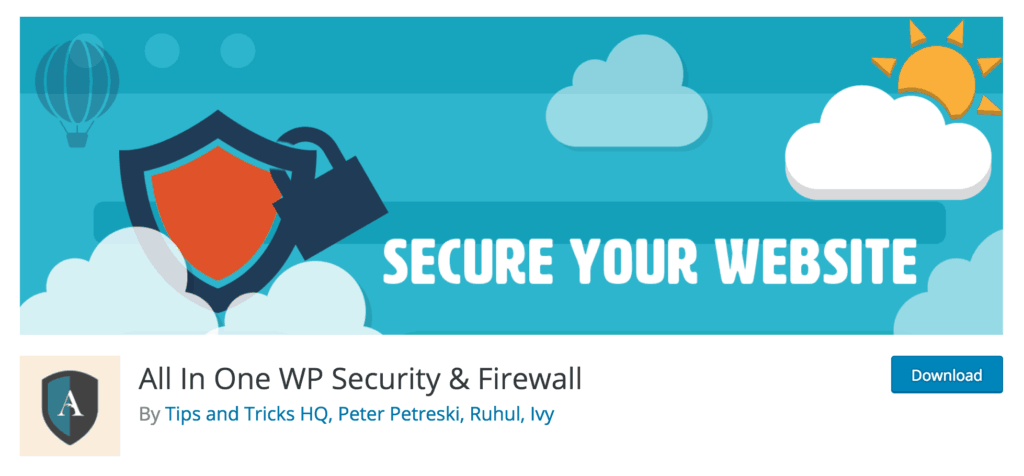 The All In One WP Security & Firewall plugin.