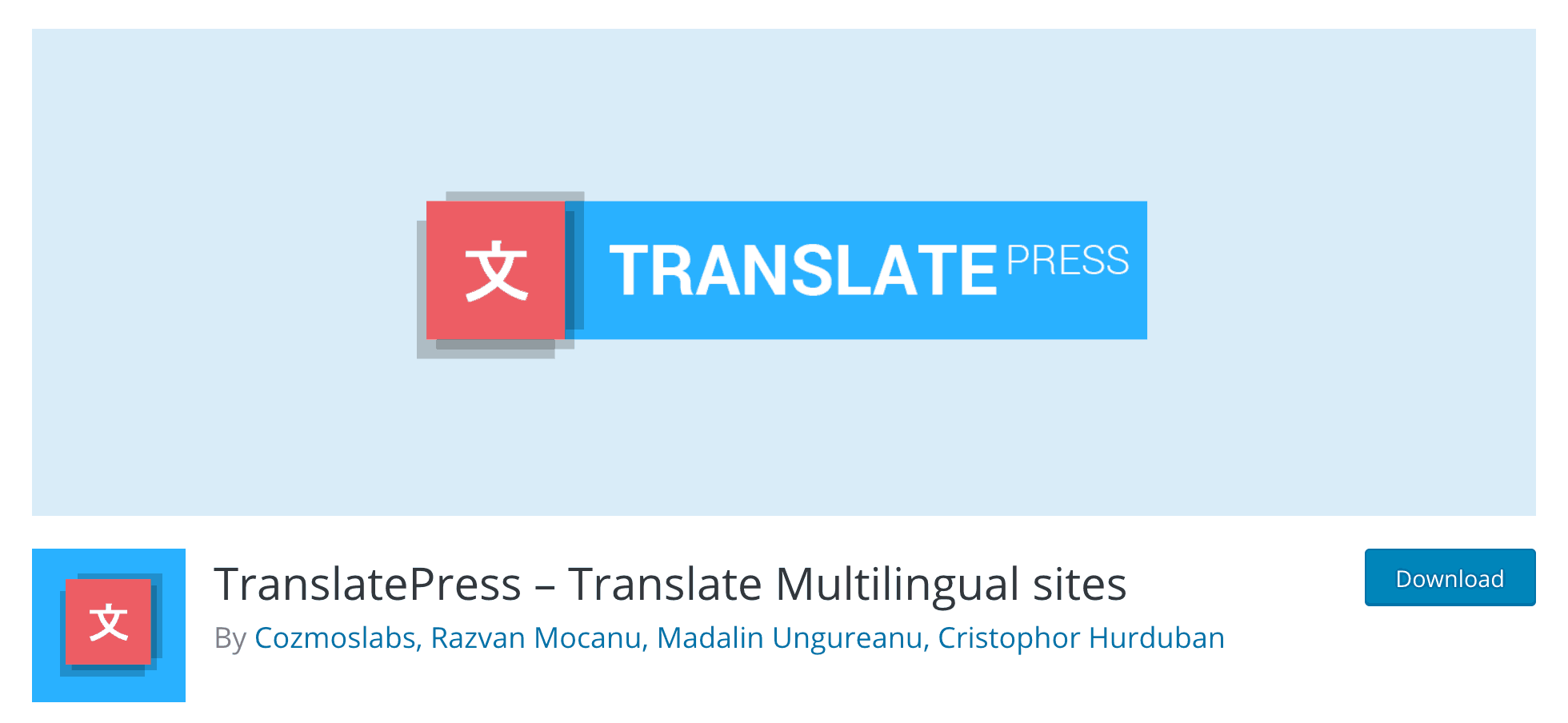 The TranslatePress plugin.