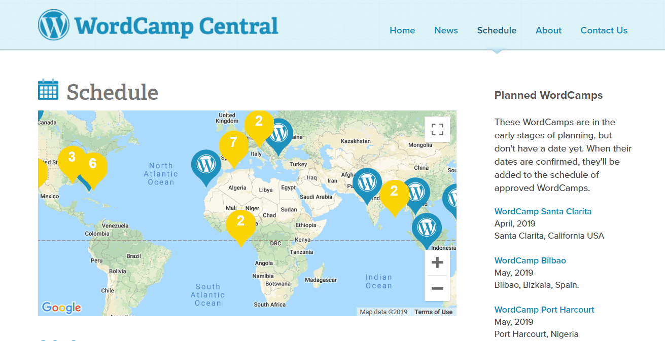 The WordCamp Central website.