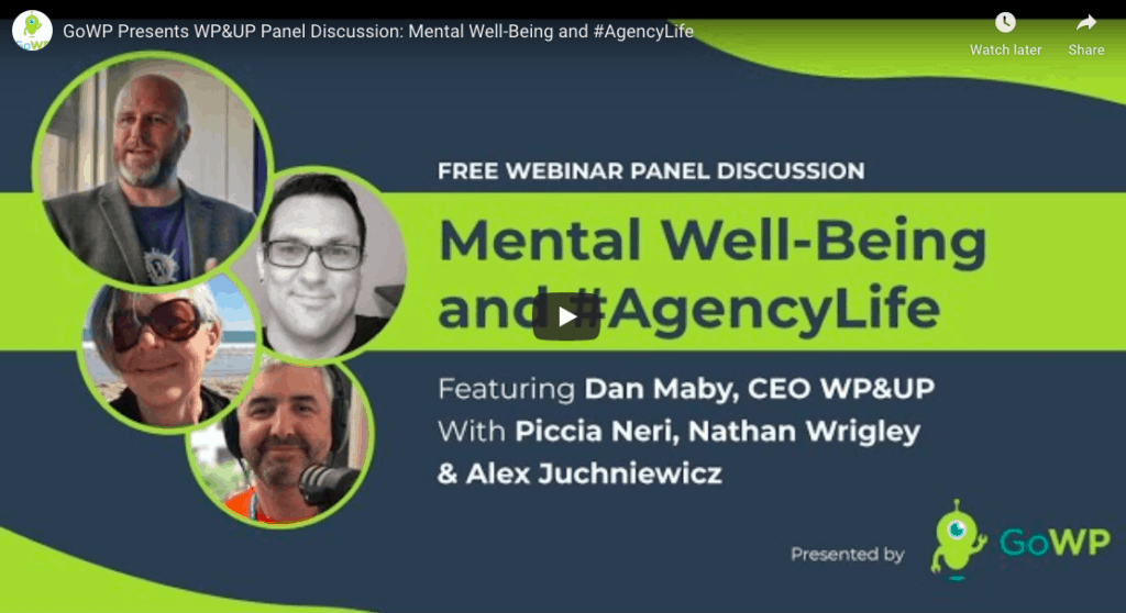 GoWP webinar mental health and agency life