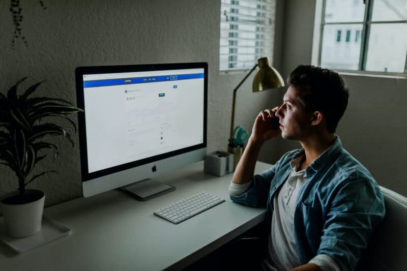 Man Staring At His Computer
