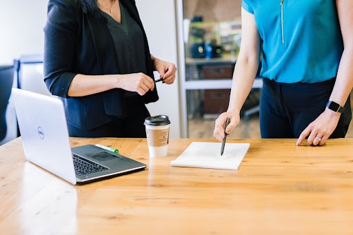 Two women in an office