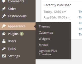 Adding menus in WordPress - Appearance Menu